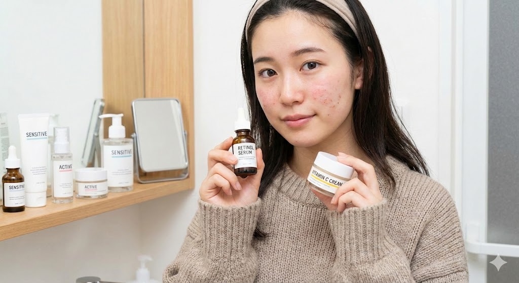 敏感肌の女性の画像。