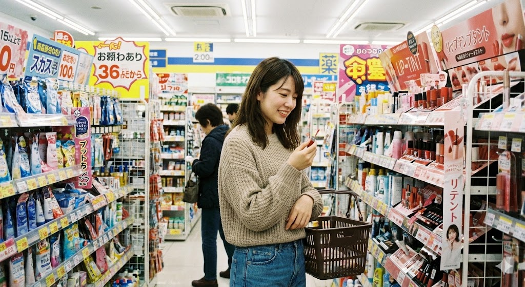 ドラッグストアで購入する女性画像